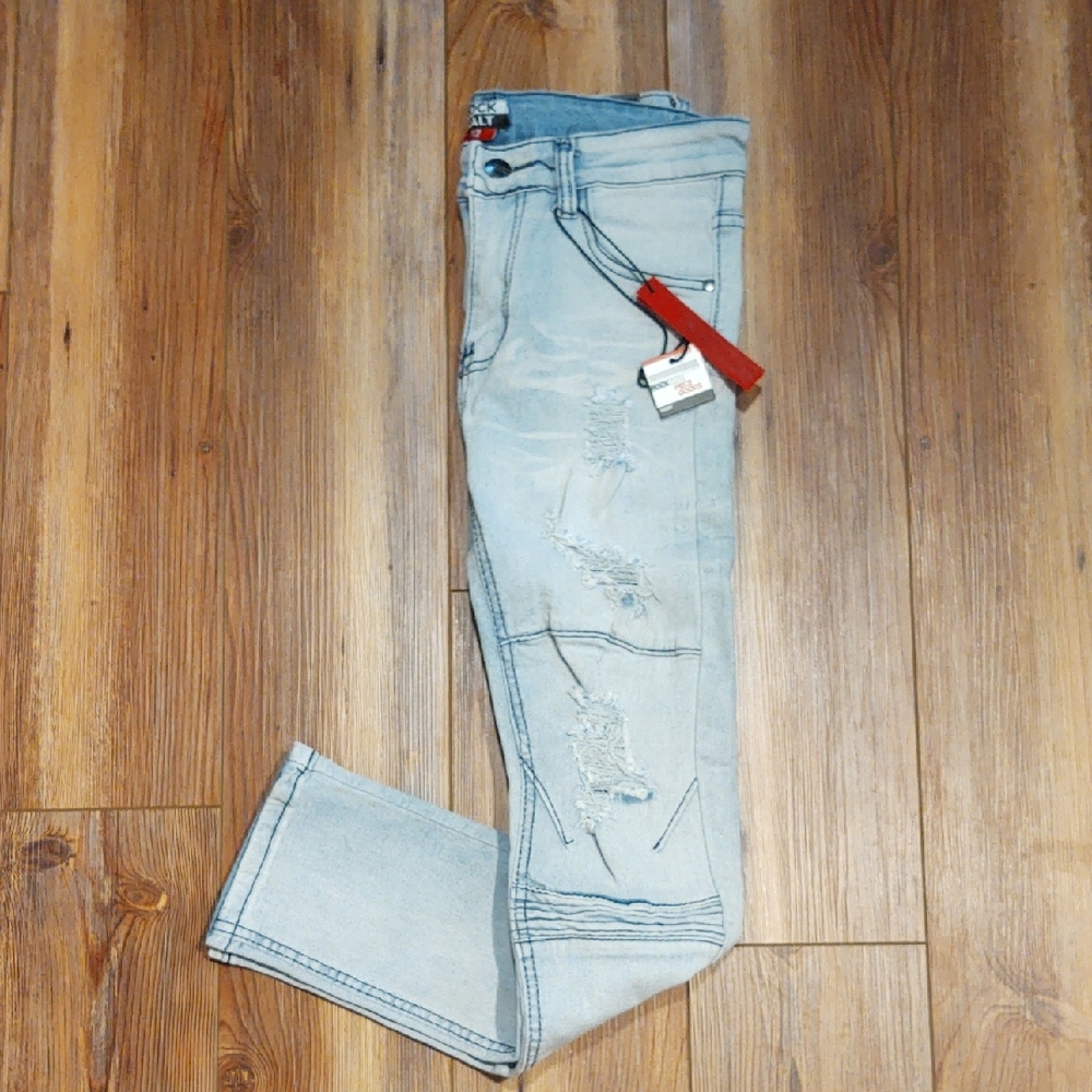 NEW! Boy's Rock Salt Distressed Light Wash Jeans - Sz. 12